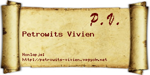 Petrowits Vivien névjegykártya